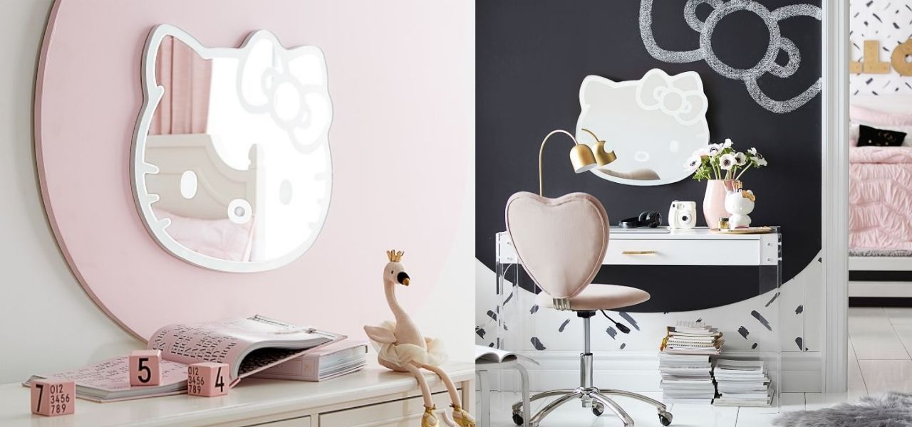 gương trang trí phòng ngủ hello kitty