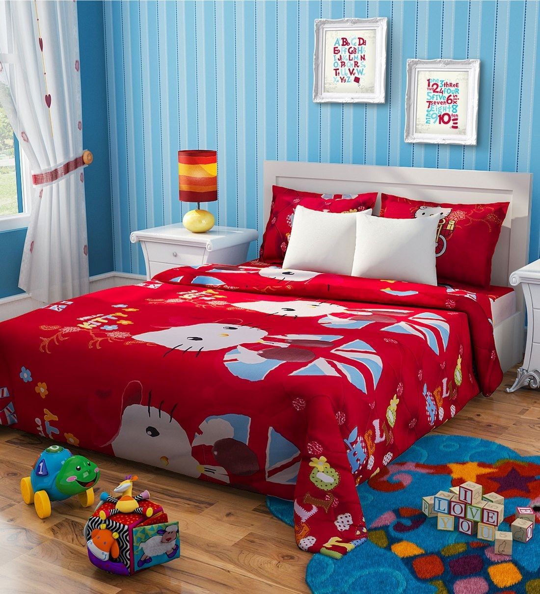 Giường hello kitty cho bé màu đỏ cực cháy