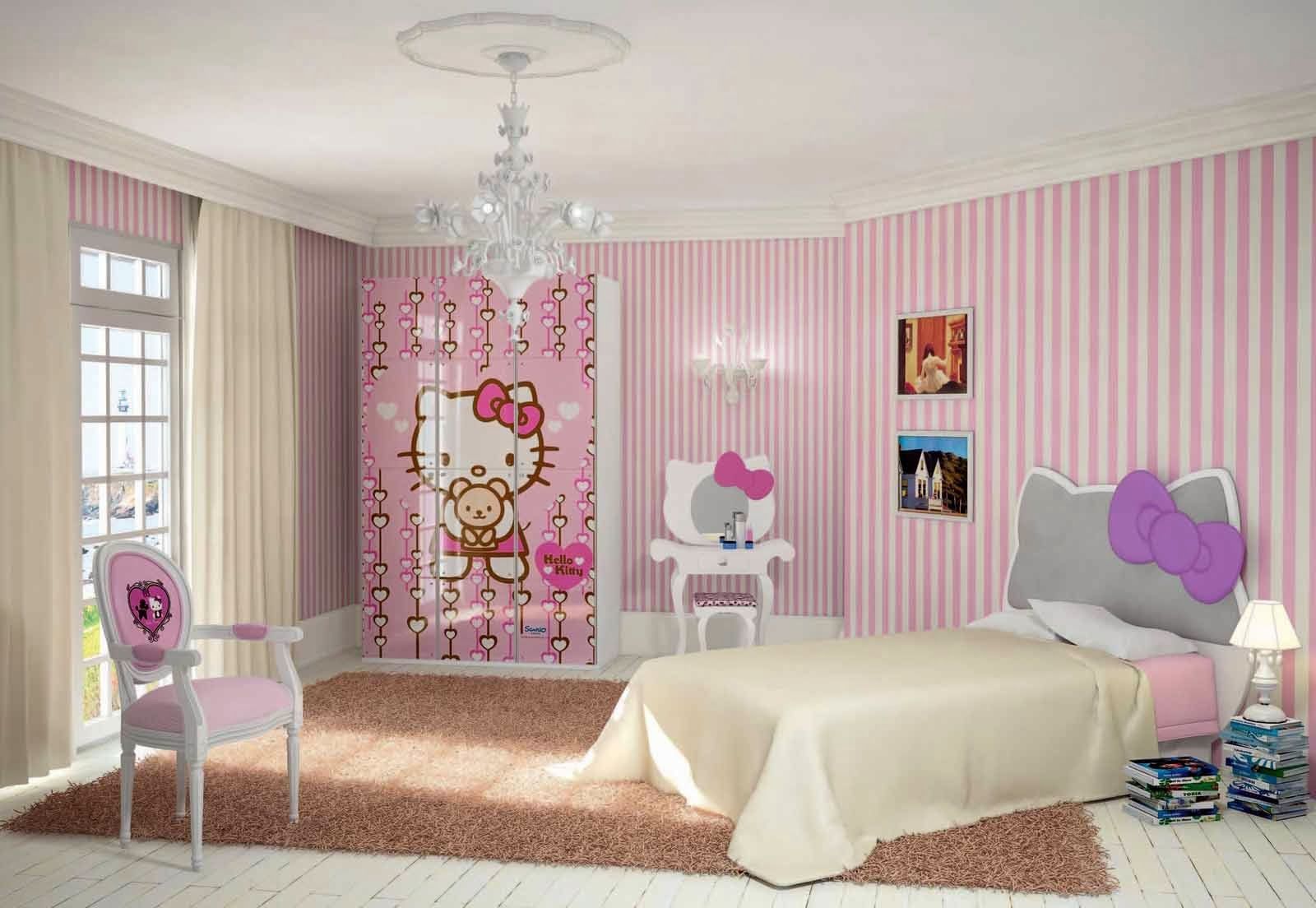 Mẫu 13: Giường hello kitty có nơ màu tím mộng mơ