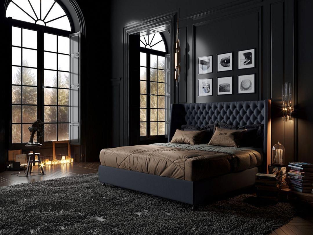 Decor phòng ngủ màu đen phong cách Rustic