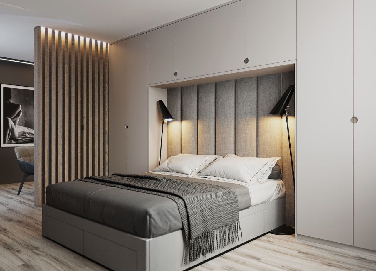 tủ quần áo liền giường ngủ độc đáo