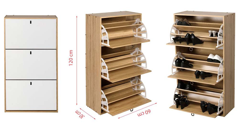 Kích thước tủ giày 3 tầng