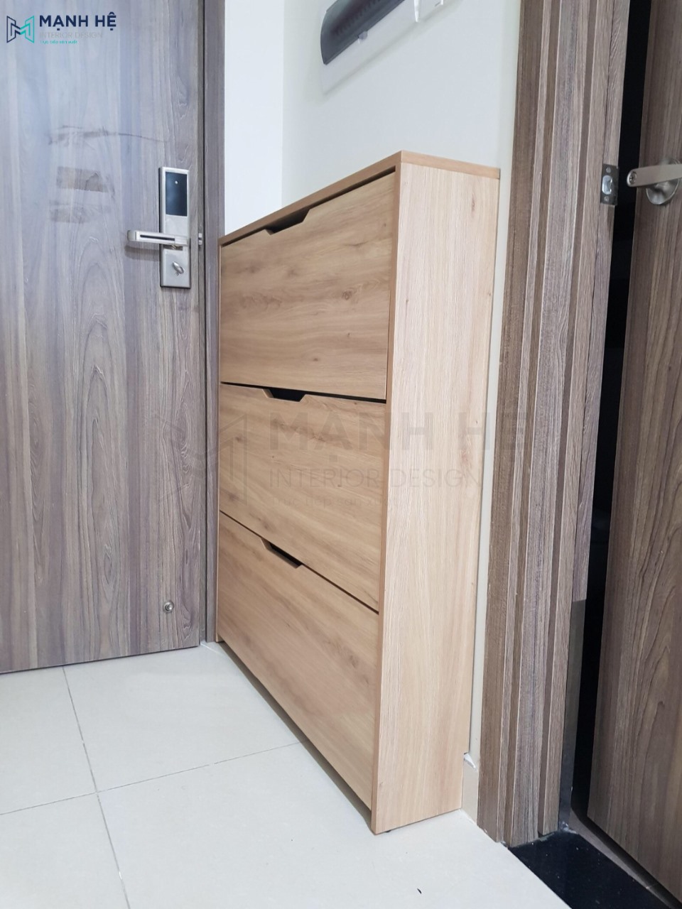Mẫu tủ giày gỗ công nghiệp