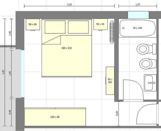 Bố trí mặt bằng phồng ngủ có toilet