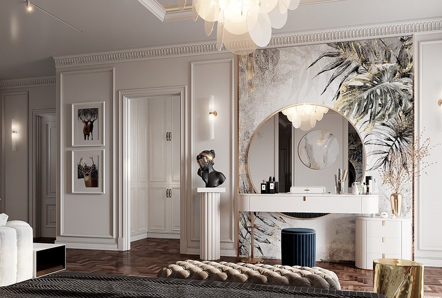 Bố trí nội thất phòng ngủ master phong cách Luxury