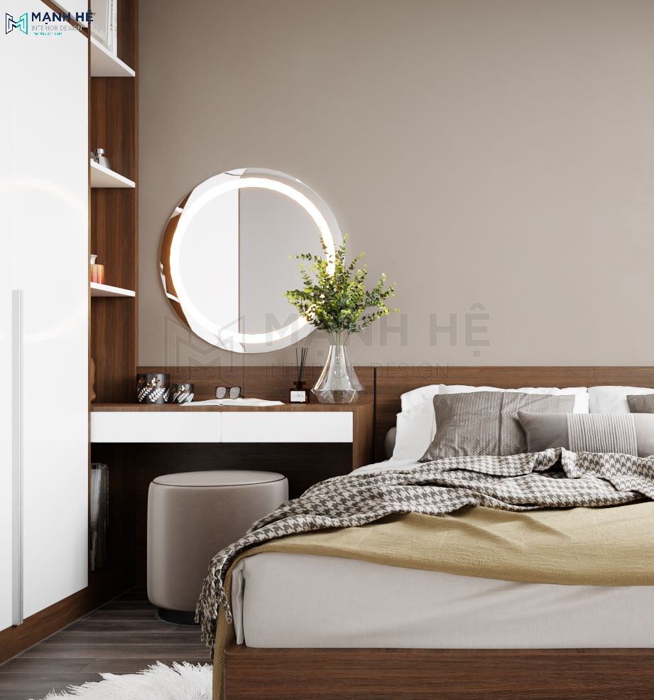 Gương bàn trang điểm treo tường phát sáng