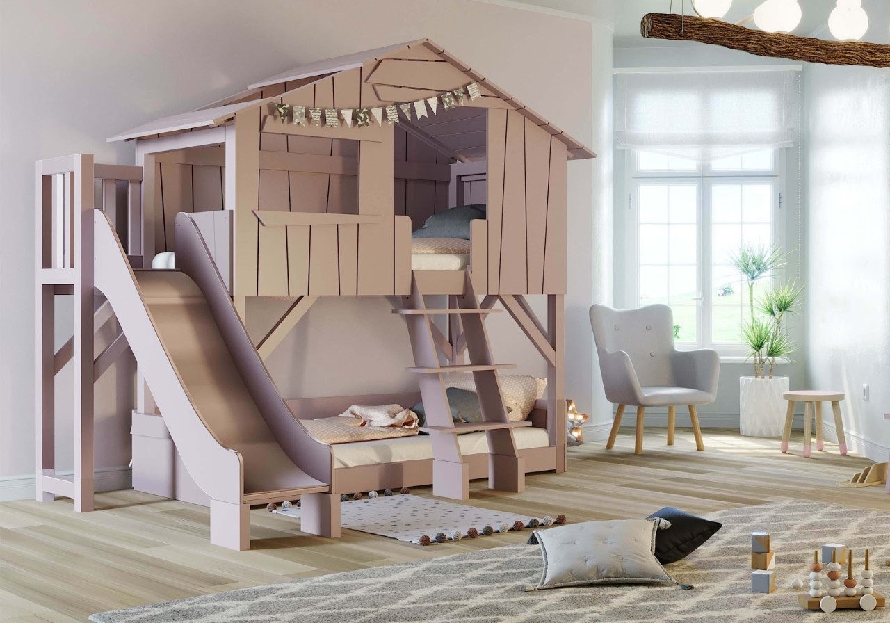 Giường tầng ngôi nhà kiểu gác xếp