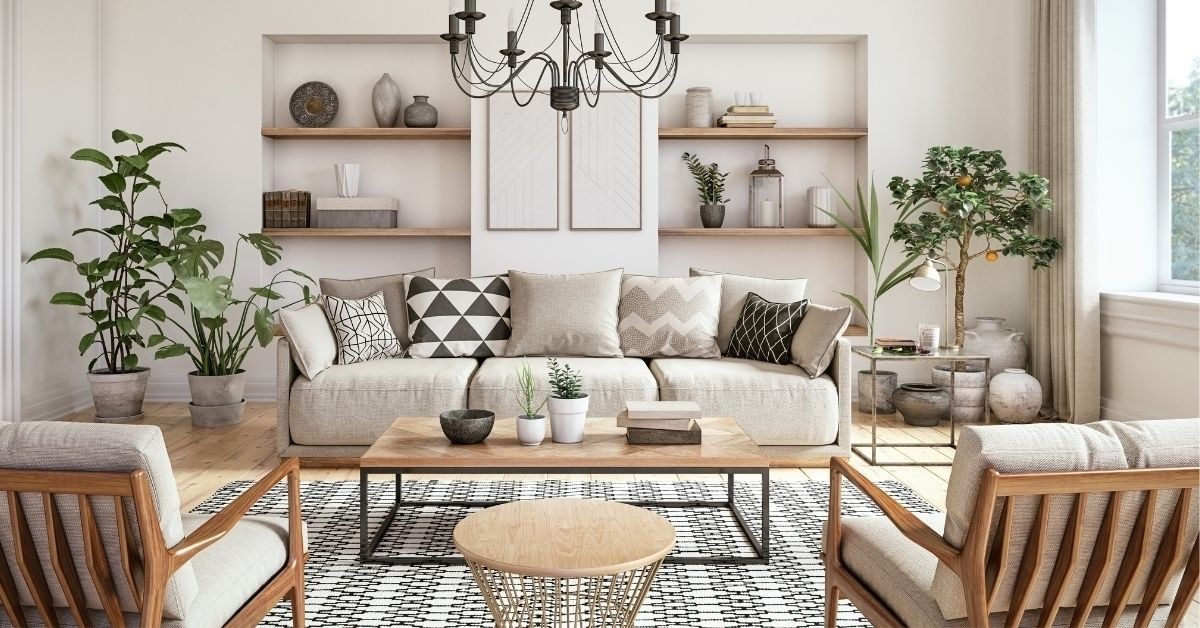 Lựa chọn nội thất có kiểu dáng đơn giản không có hoa văn cho không gian phong cách rustic
