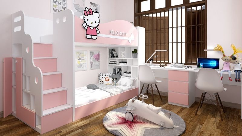 Top 20+ mẫu giường hello kitty xinh xắn, dễ thương nhất dành phòng ngủ bé gái