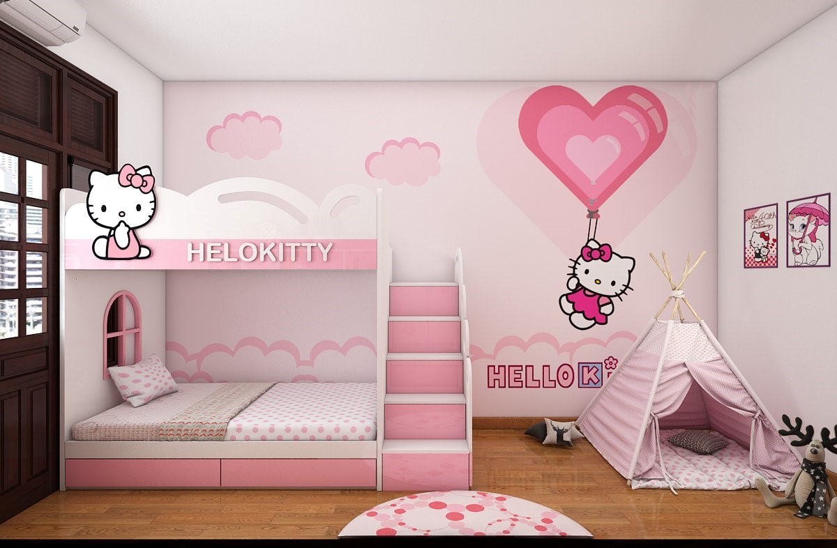 Top 20+ mẫu giường hello kitty xinh xắn, dễ thương nhất dành phòng ngủ bé gái