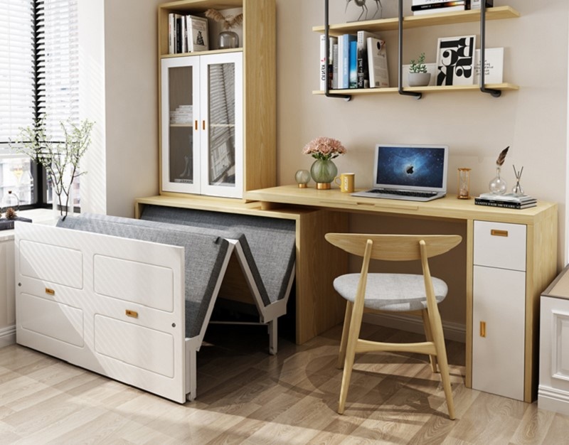 Sử dụng giường gấp thông minh cho phòng ngủ 2m2 rộng rãi