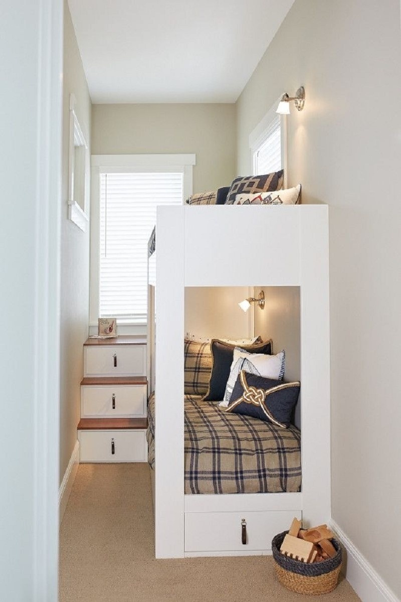 Thiết kế phòng ngủ 2m2 siêu nhỏ với cách bố trí nội thất đơn giản và cực kỳ thông minh