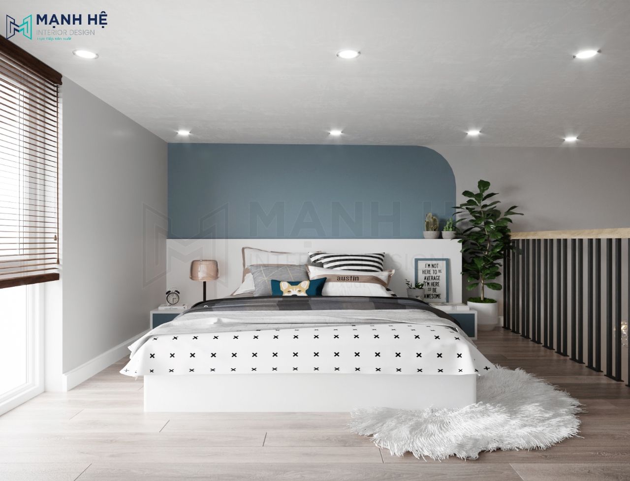 Khoog gian phòng ngủ tiện nghi trên gác lửng nhà cấp 4