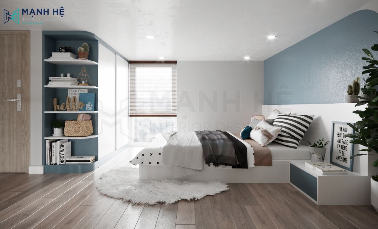 Tủ quần áo cửa lùa đẹp cao kịch trần cho phòng ngủ nhỏ