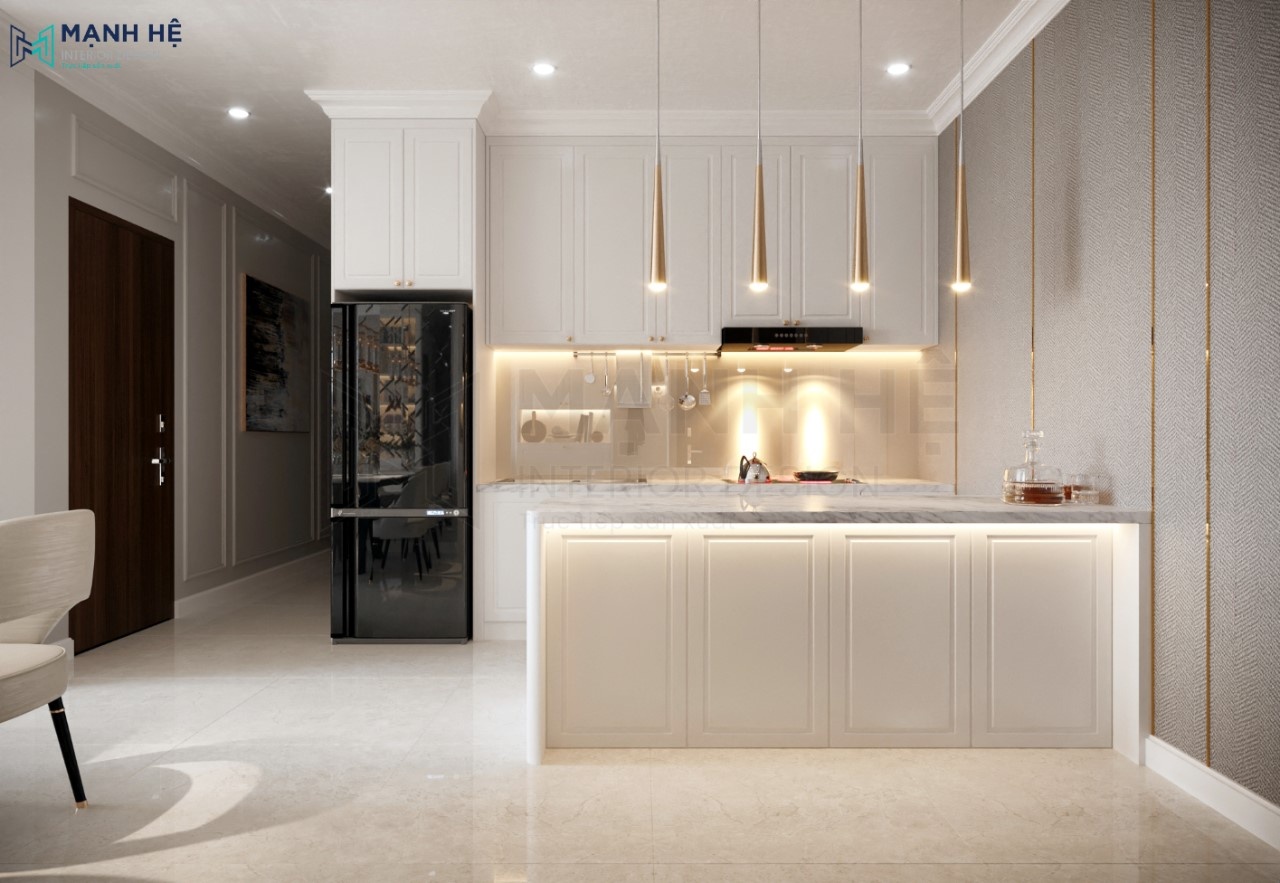 Thiết kế nội thất nhà bếp phong cách tân cổ điển