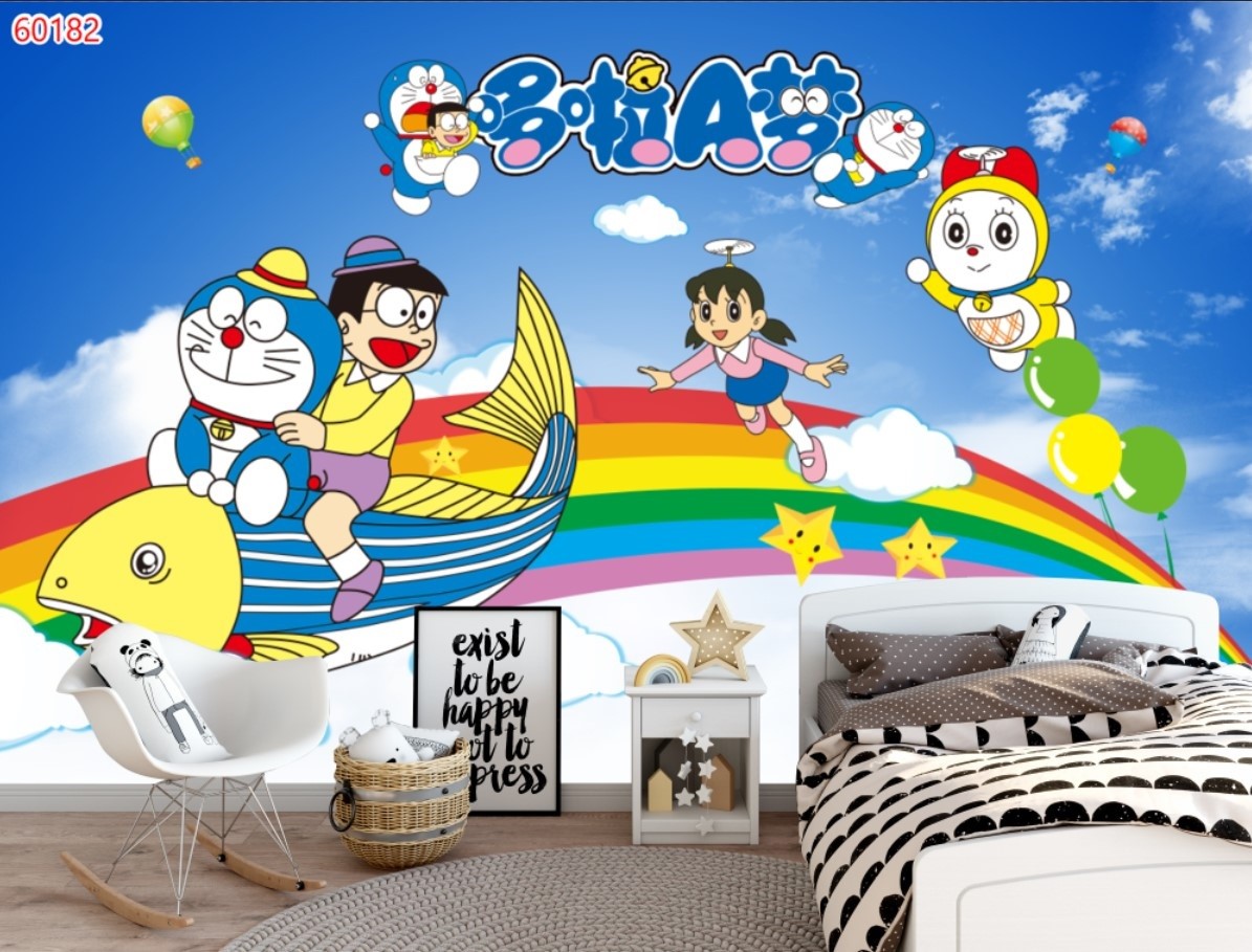 Trang trí phòng ngủ hình doraemon sáng tạo