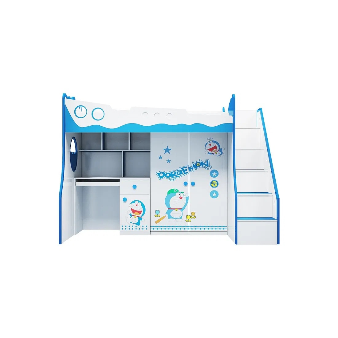 Giường tầng doraemon kết hợp tủ quần áo