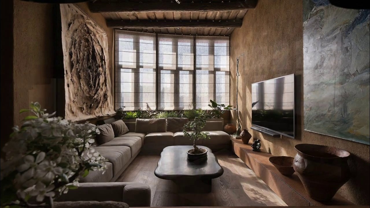 Kết cấu của phong cách nội thất Wabi Sabi được tiết chế để tôn trọng sự tự nhiên