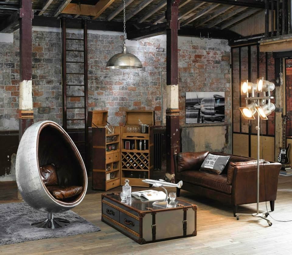 Decor phòng giải trí phong cách industrial