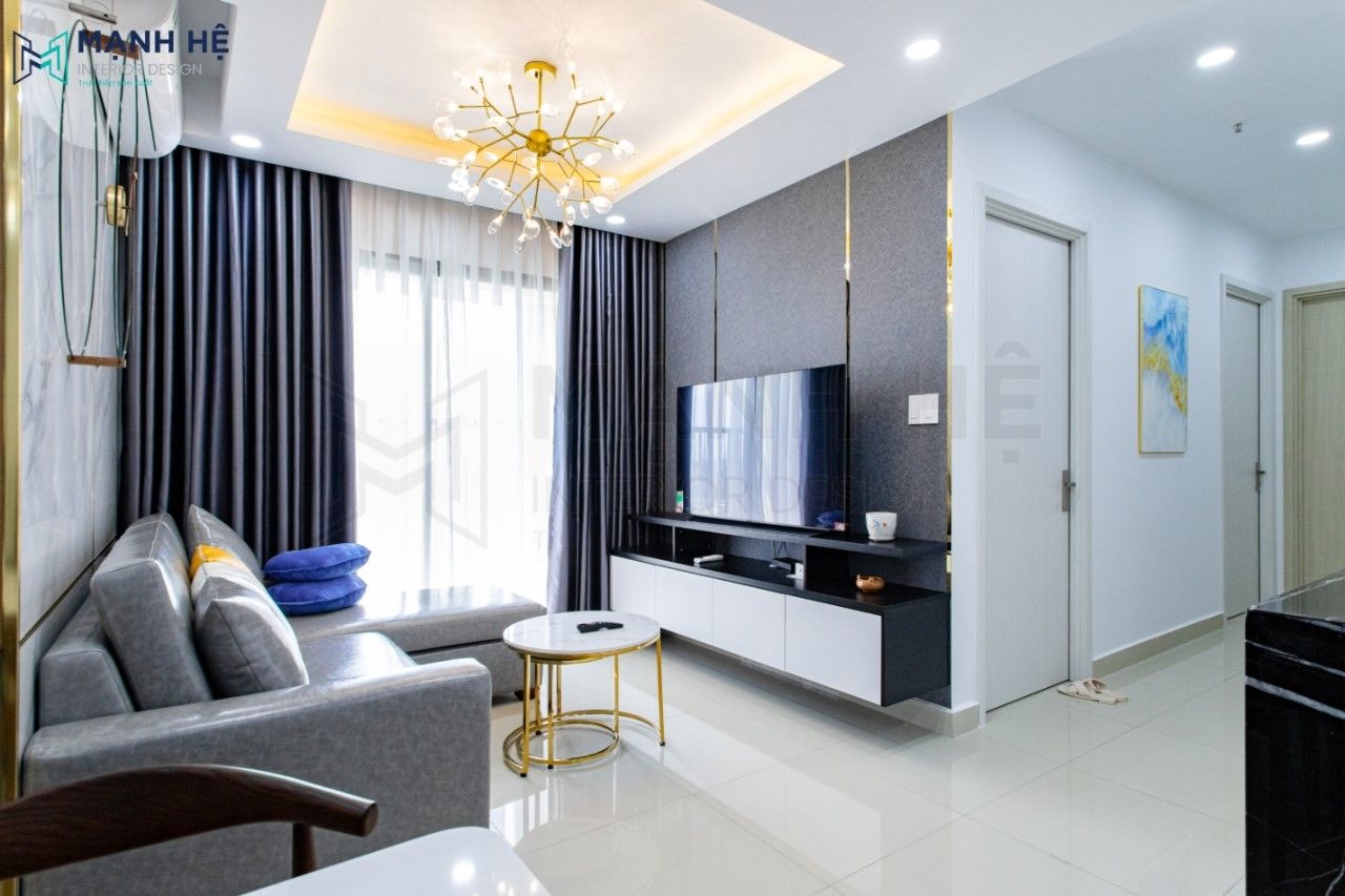 Thực tế thi công nội thất phòng khách đẹp hiện đại tại Mạnh Hệ