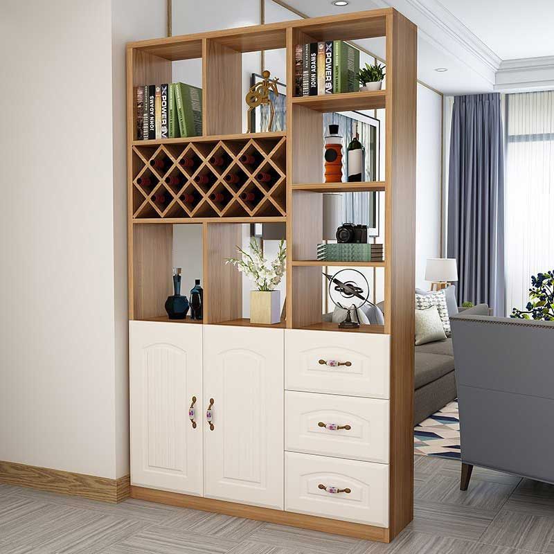 Mẫu tủ rượu gỗ công nghiệp có màu nâu gỗ