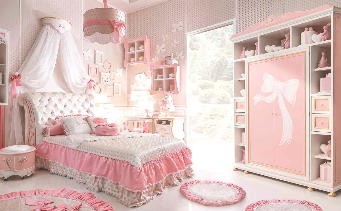 Mẫu 10: Giường công chúa barbie kết hợp màn voan dễ thương