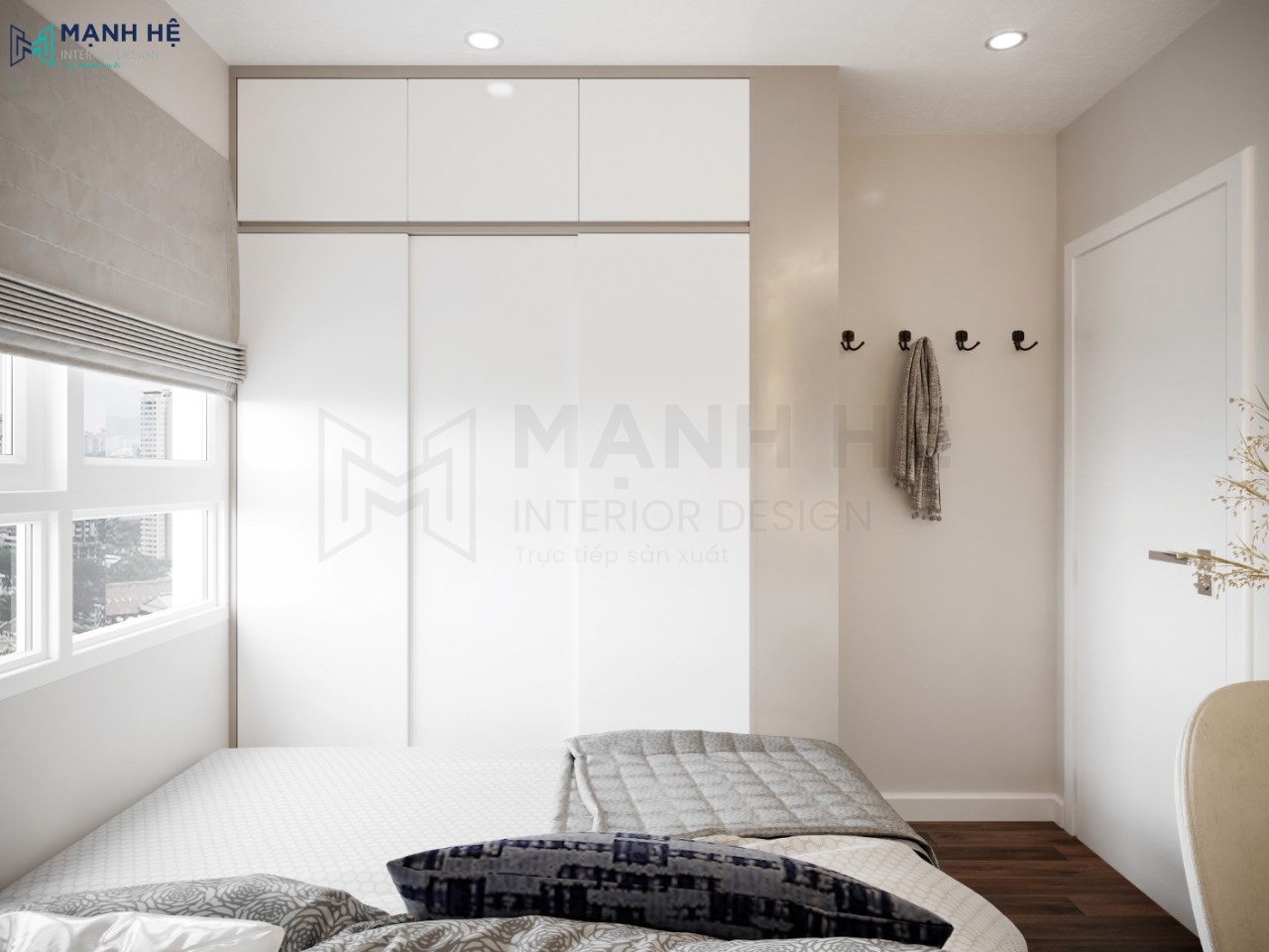 Thiết kế tủ quần áo cánh lùa tiết kiệm diện tích
