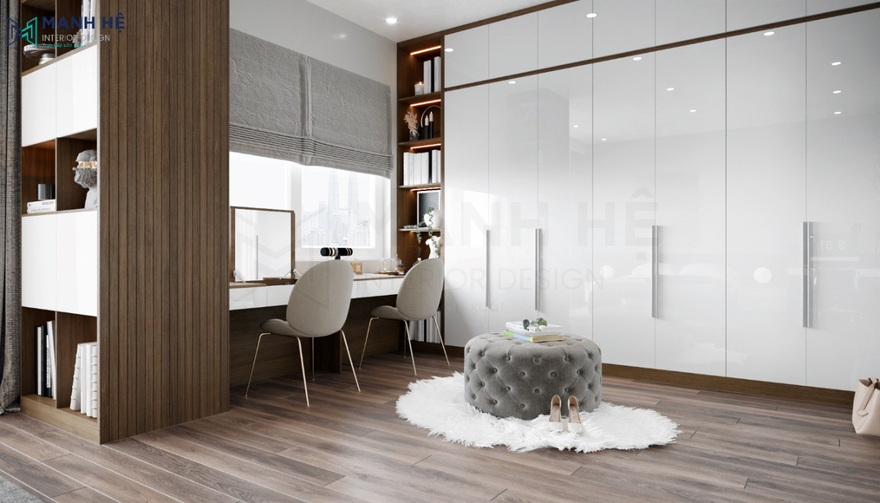 Hệ tủ quần áo lớn âm tường tiết kiệm tối đa diện tích