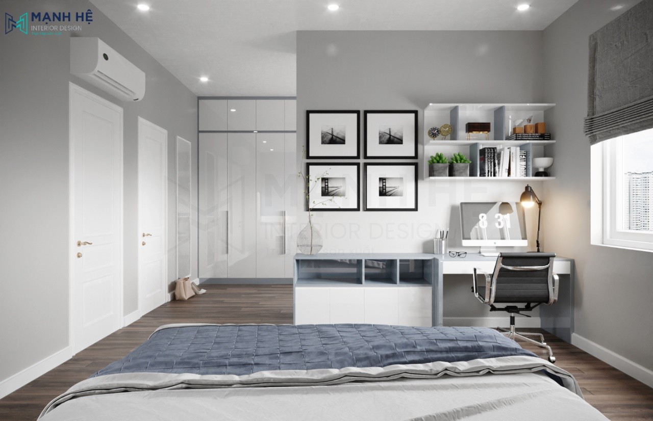 Bàn trang điểm nối liề kệ trang trí phòng ngủ