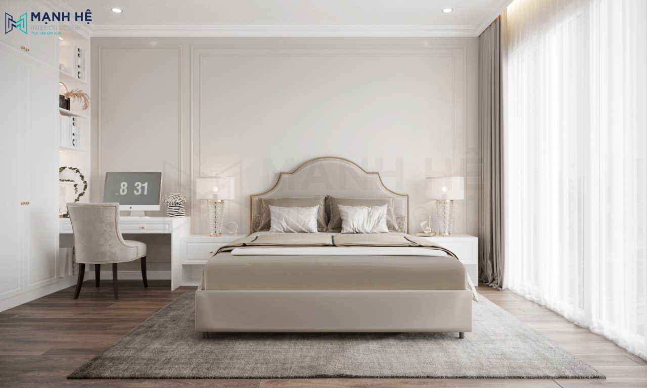 Giường ngủ cổ điển bọc nệm êm ái