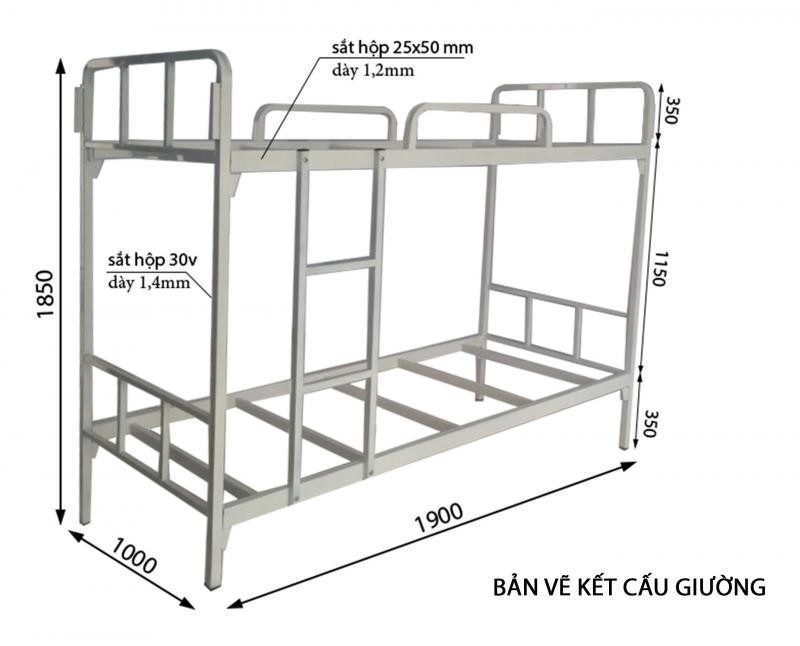 Kích thước giường tầng người lớn