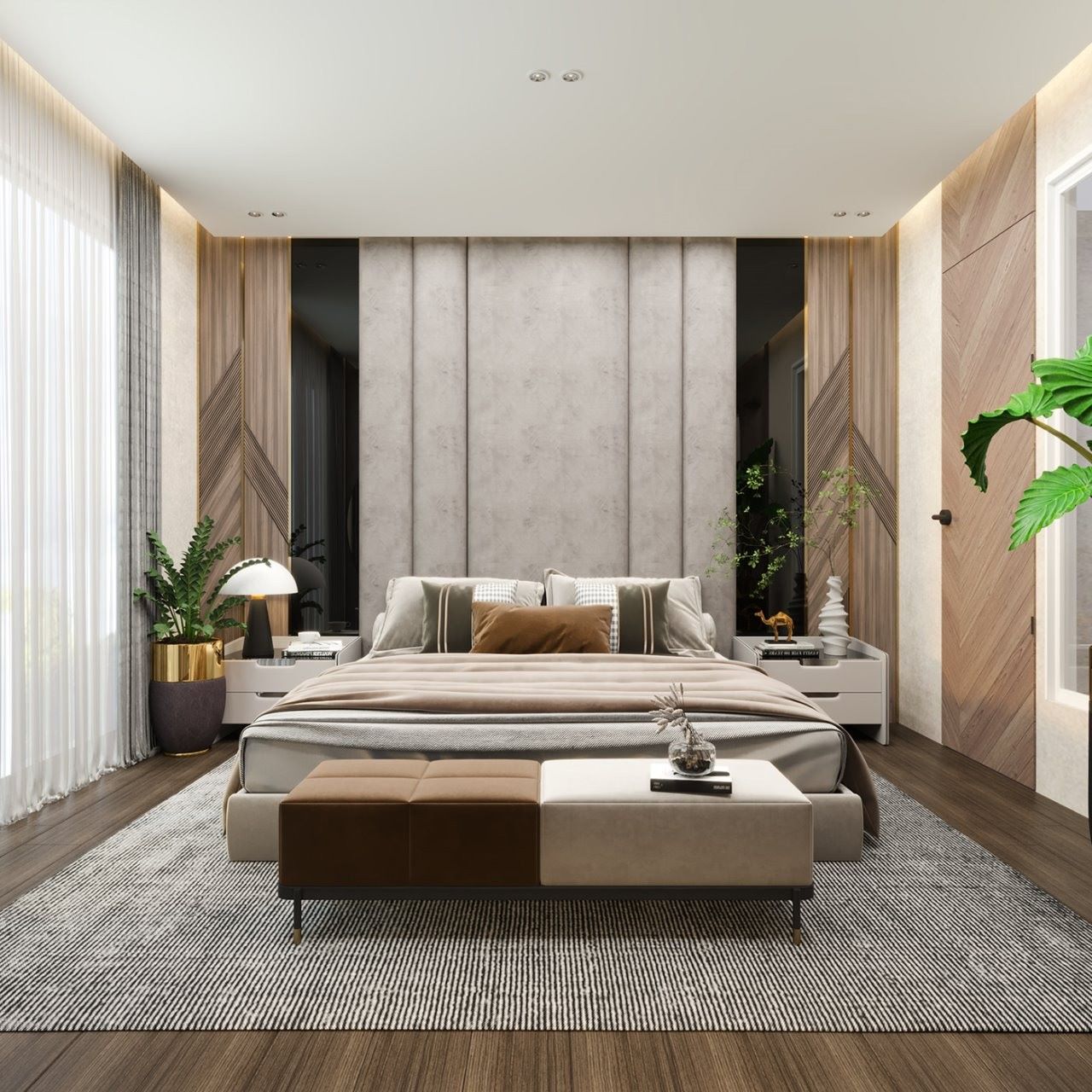 Mẫu nội thất phòng ngủ ông bà phong cách hiện đại