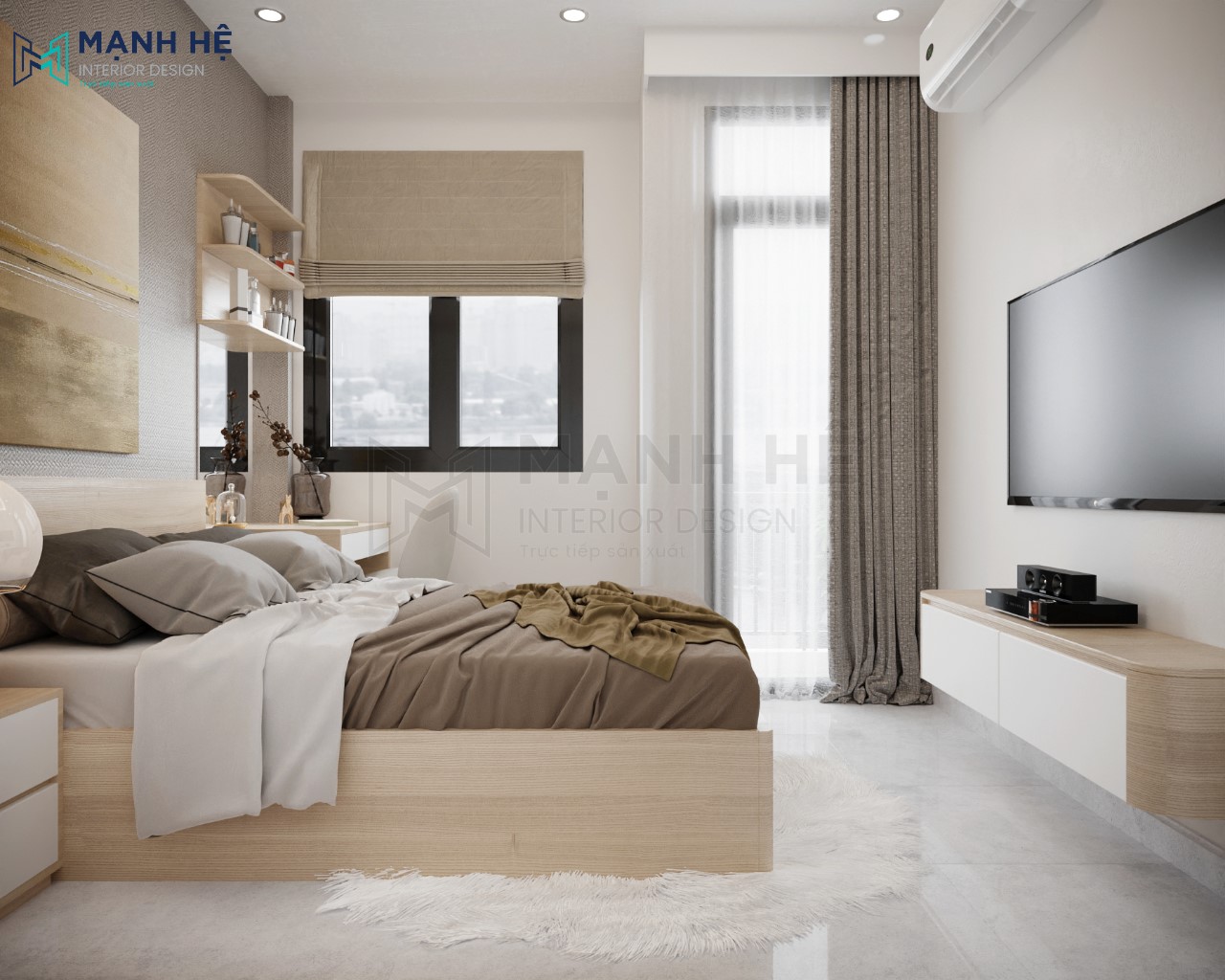 Kệ tủ tivi treo tường giúp tối ưu diện tích mặt sàn