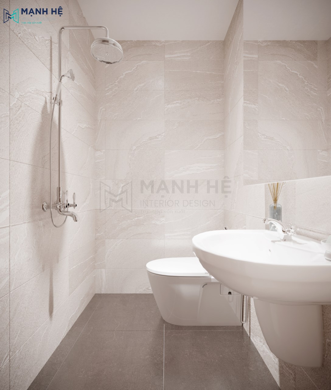 Thiết kế nhà vệ sinh nhỏ đơn giản