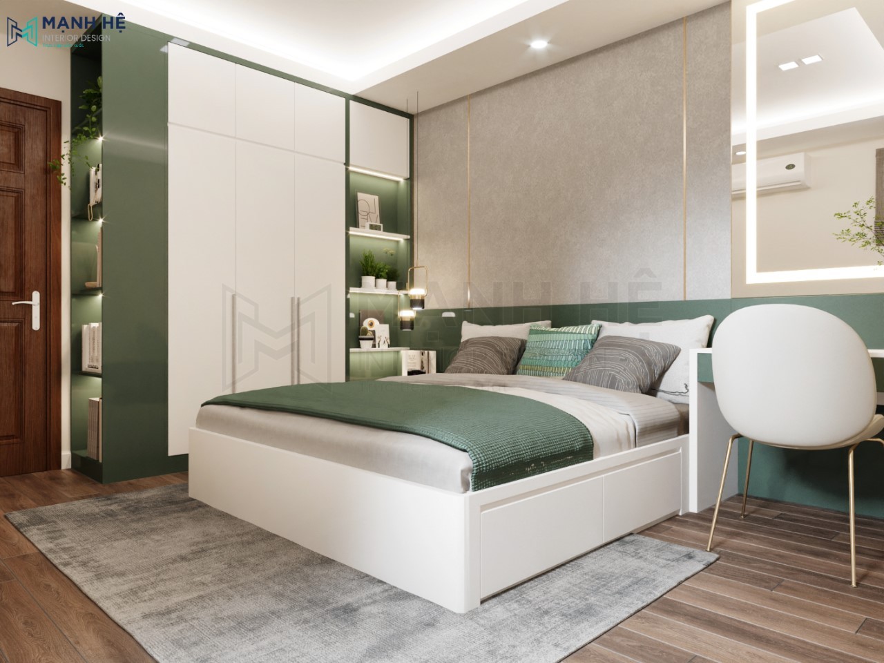 Hệ tủ quần áo đụng trần tối ưu diện tích