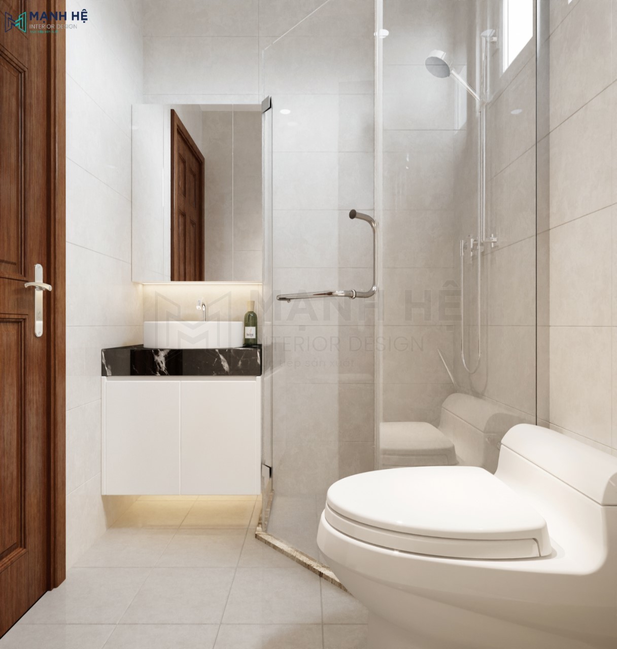 Thiết kế nhà vệ sinh ốp tường đẹp sang trọng