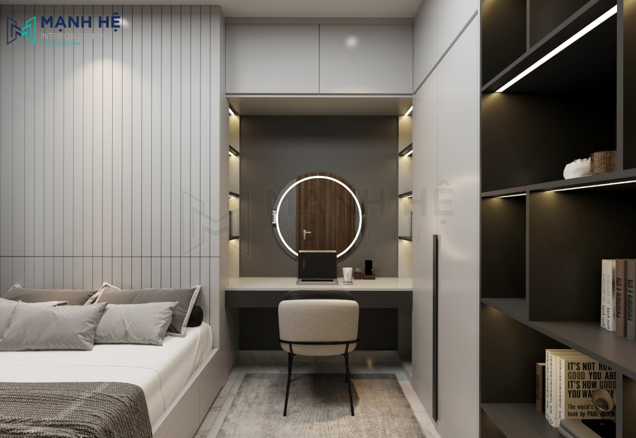 Thiết kế bàn trang điểm âm tủ đẹp tinh tế