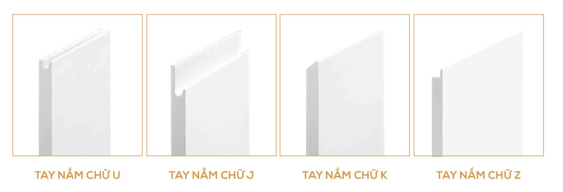 Các kiểu cánh tủ bếp vát cạnh chéo