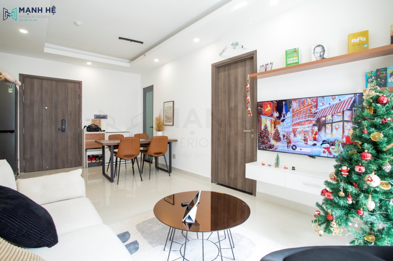 Tổng quan không gian phòng khách nhỏ của căn hộ chung cư