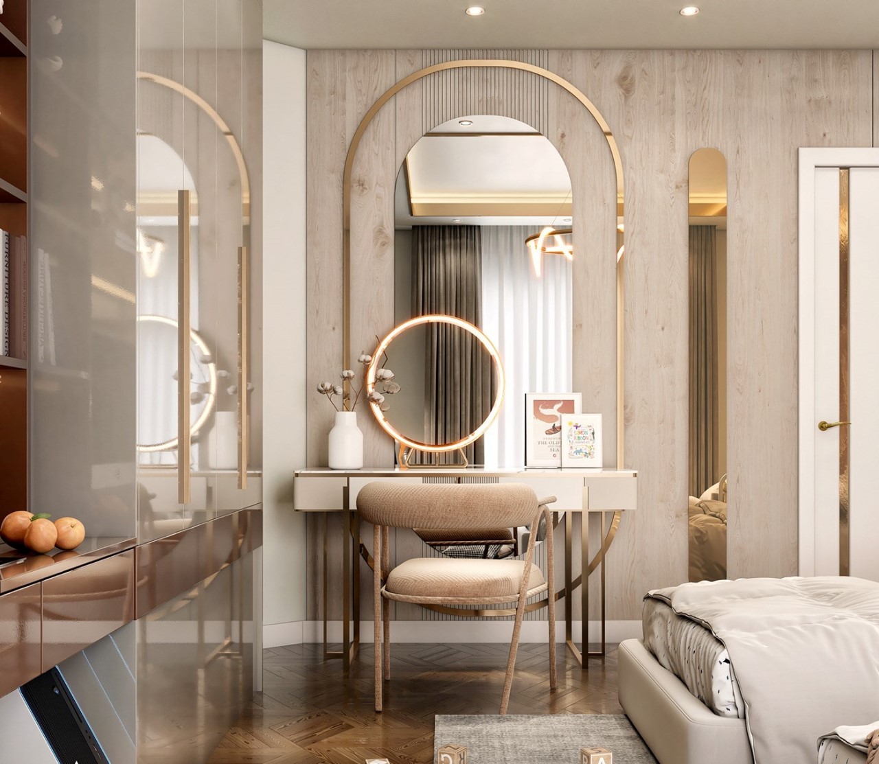 Bố trí bàn trang điểm phong cách Luxury