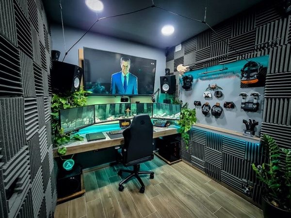 Sử dụng xốp dán tường cách âm cho phòng ngủ gaming