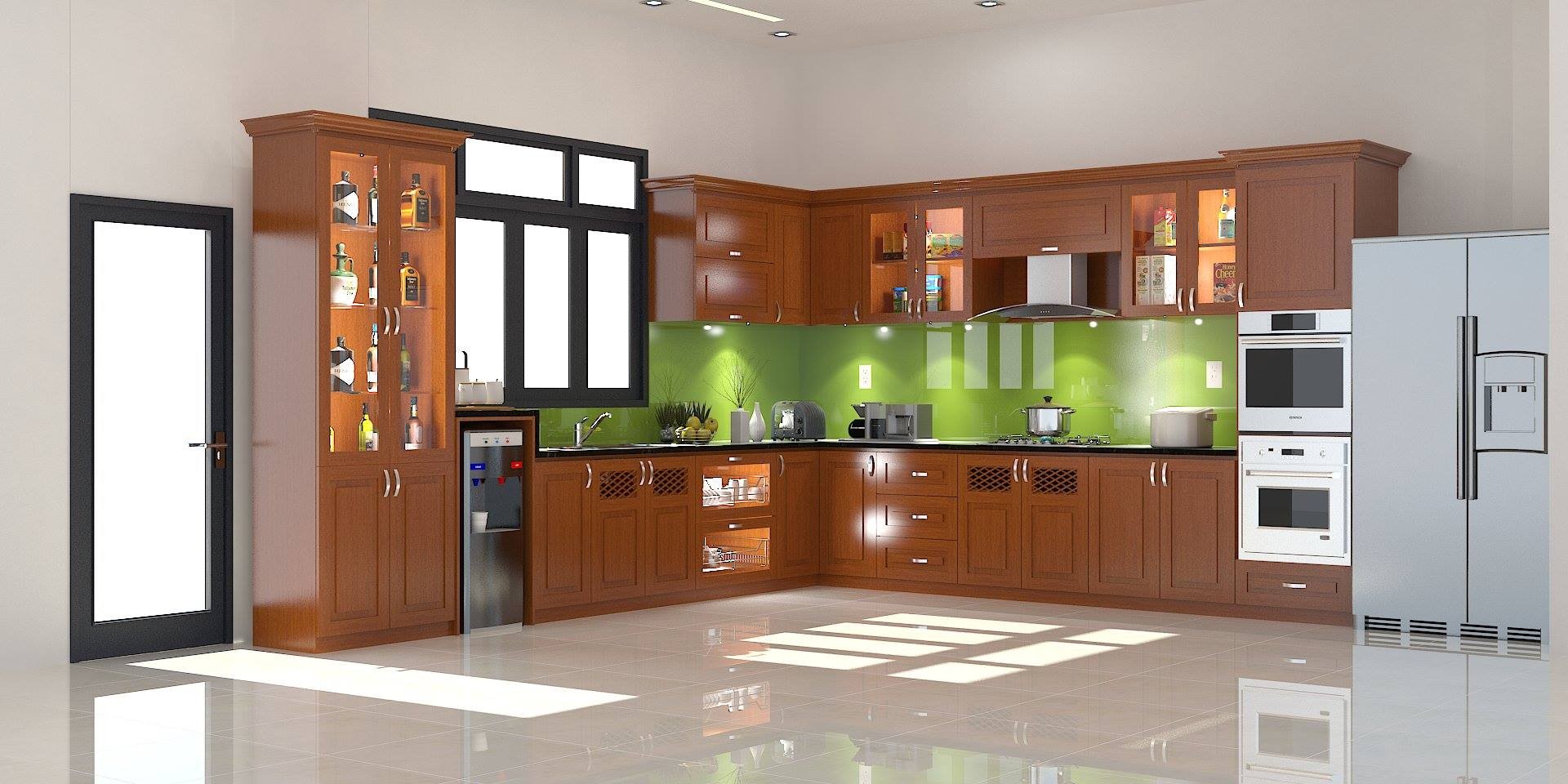 Giá tủ bếp gỗ căm xe khá cao so với các loại tủ bếp gỗ tự nhiên khác
