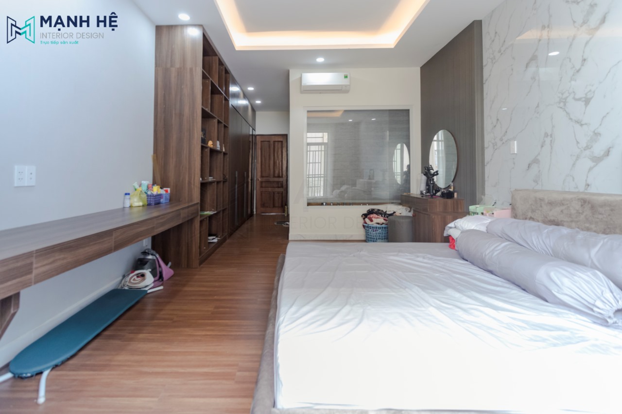 Thi công phòng ngủ master đầy đủ tiện nghi đem đến không gian nghỉ ngơi lý tưởng