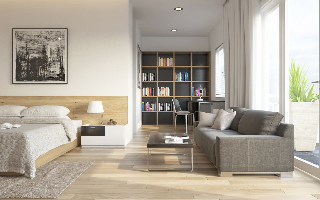 Thiết kế phòng ngủ 50m2 theo phong cách hiện đại đơn giản mà đa năng