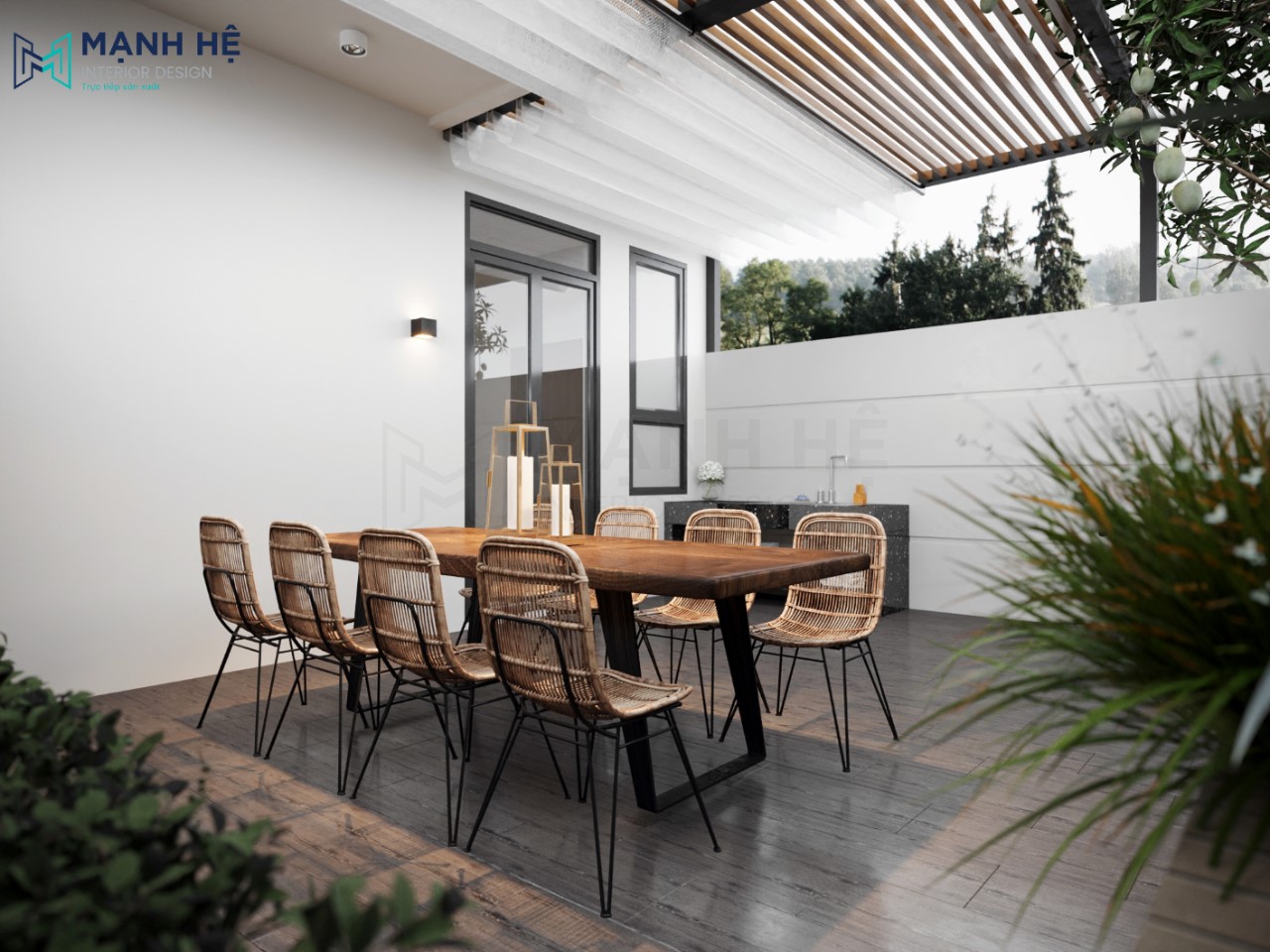 Thiết kế khu vực sân vườn nhỏ phía sau nhà cho cả gia đình cùng nhau quây quần
