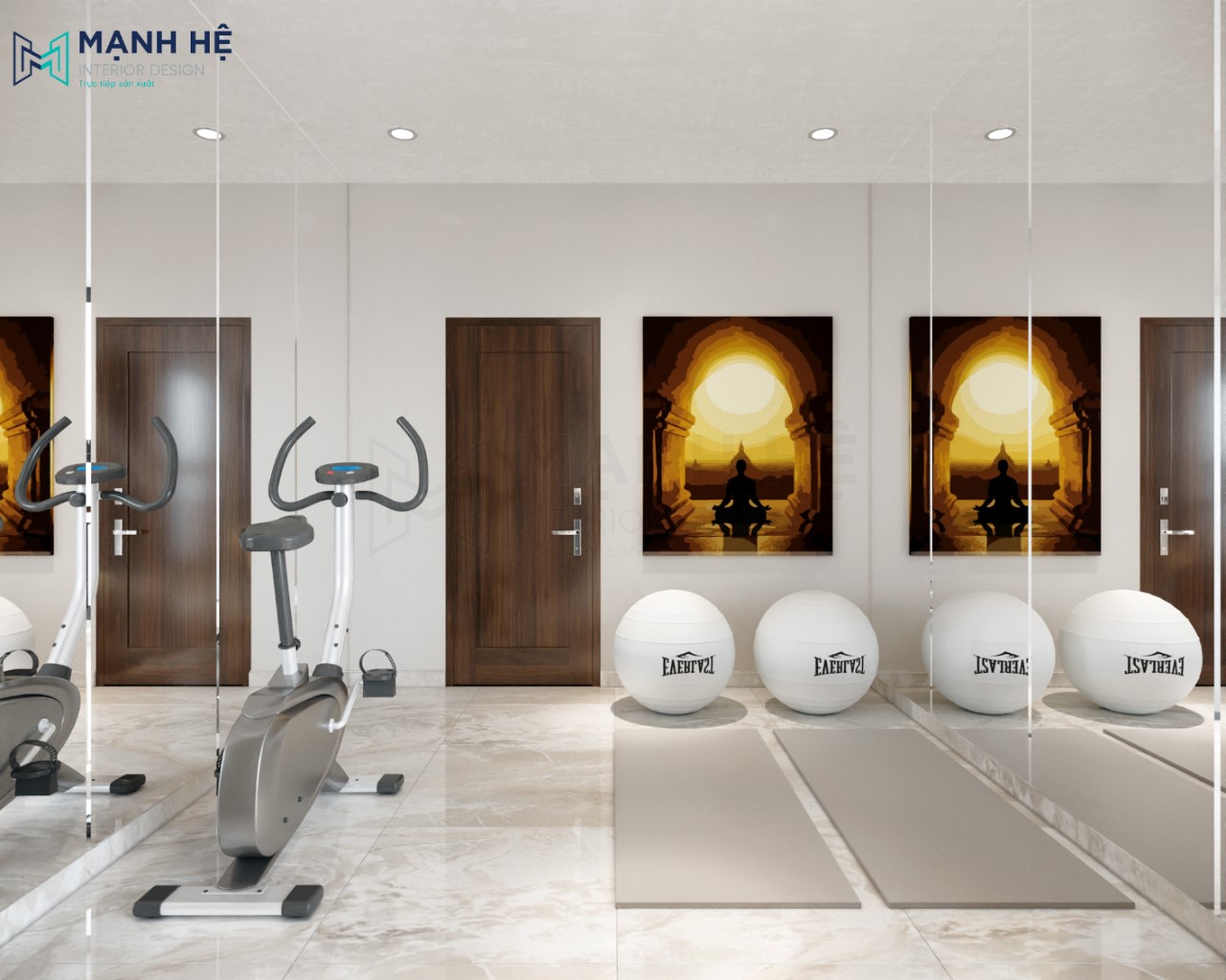 Không gian tập yoga hằng ngày đơn giản mà tiện nghi