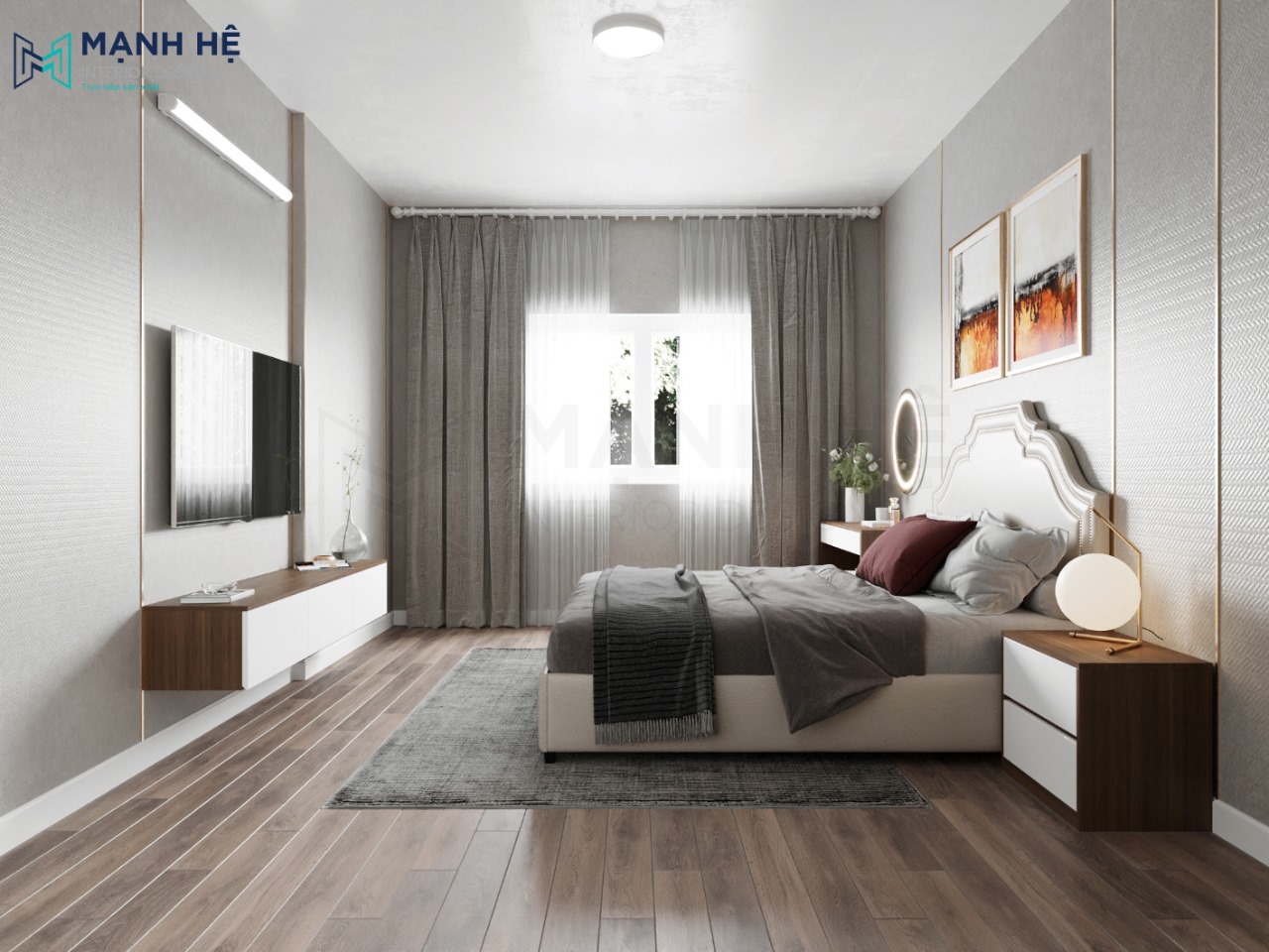 Tổng quan không gian phòng ngủ nhỏ có cửa sổ đón trọn vẹn nguồn ánh sáng tự nhiên
