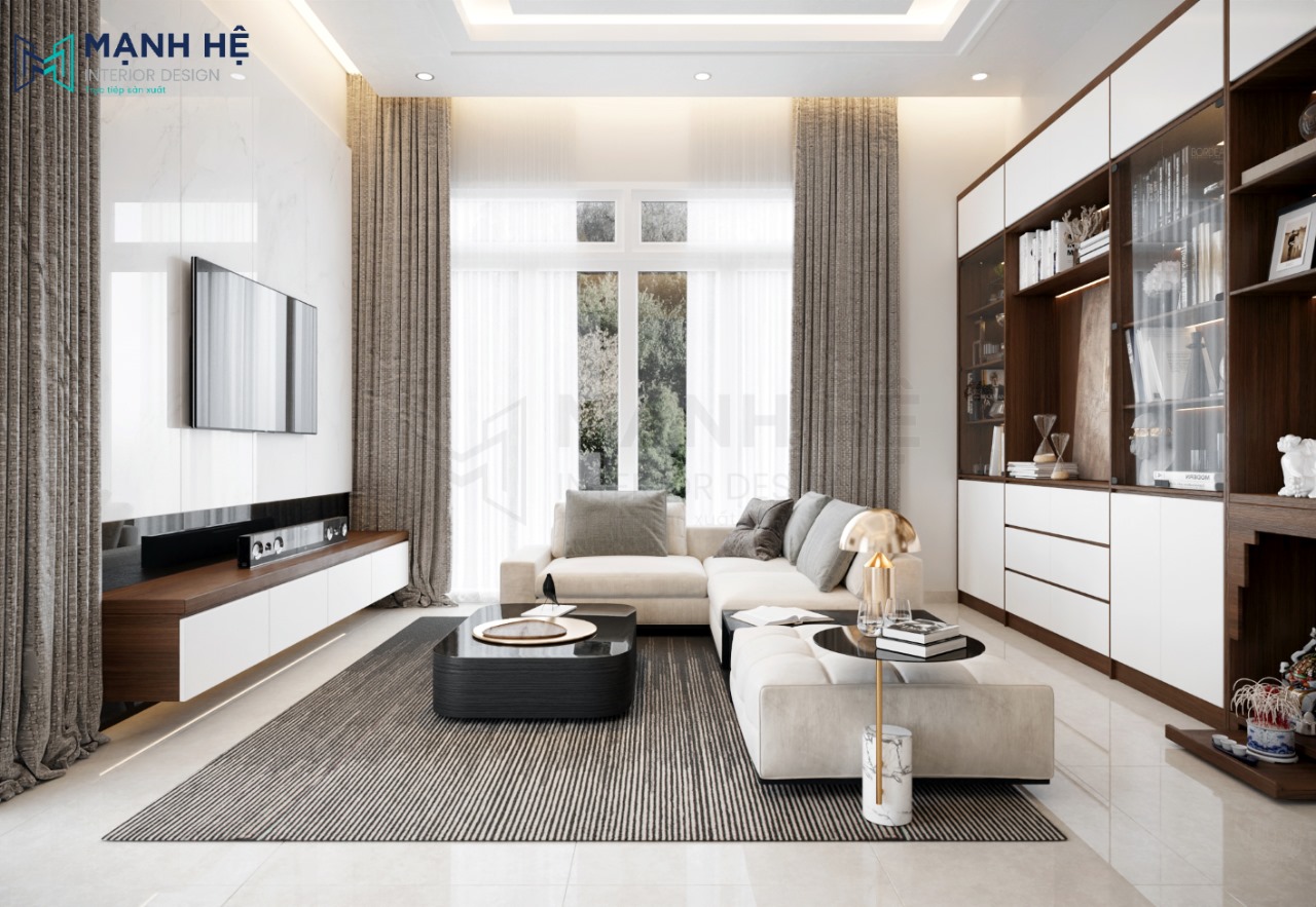 Mẫu 5: Rèm cửa đẹp bằng vải 2 lớp được nhiều gia chủ sử dụng phổ biến hiện nay