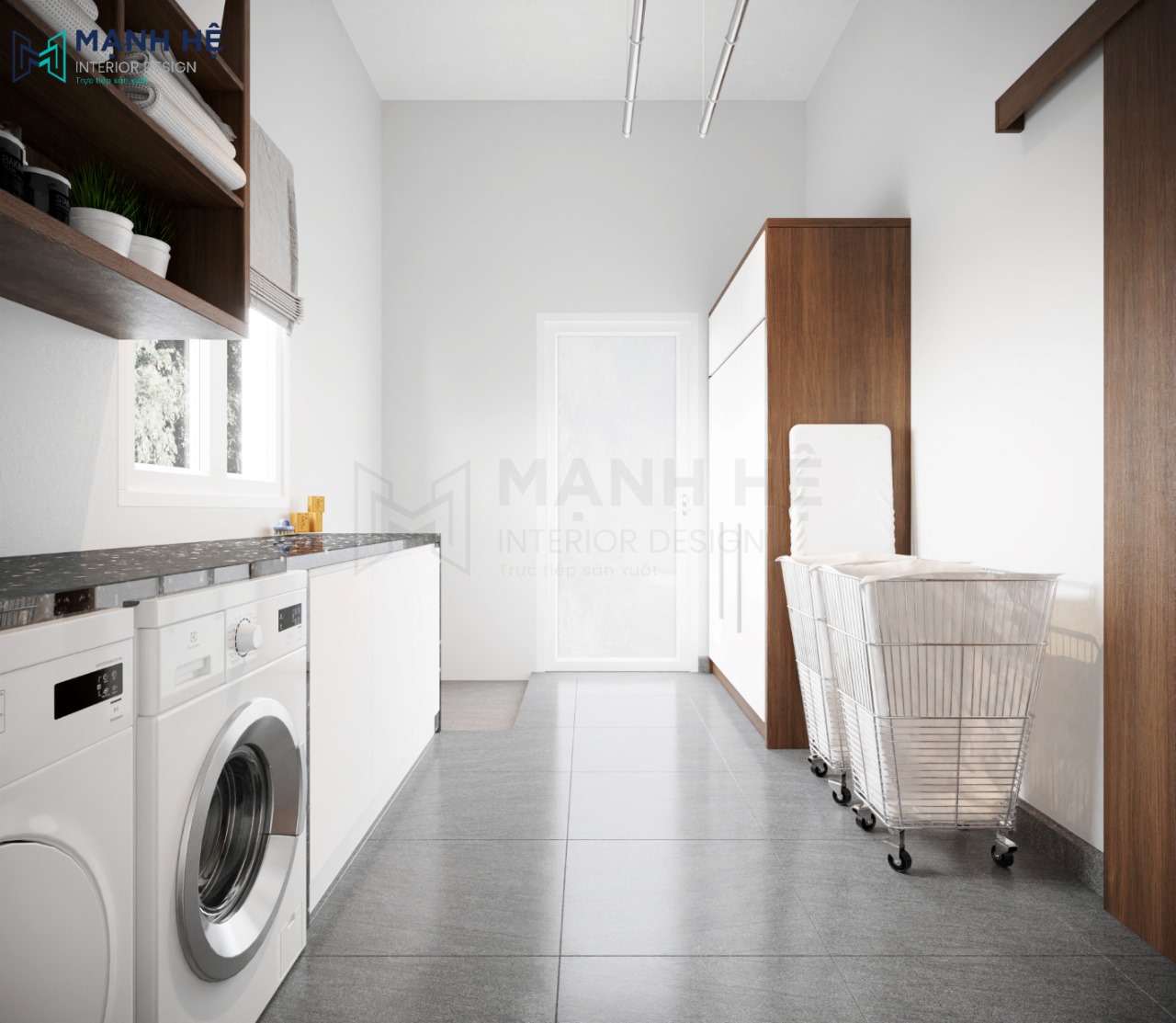 Thiết kế nội thất phòng giặt đẹp tiện nghi