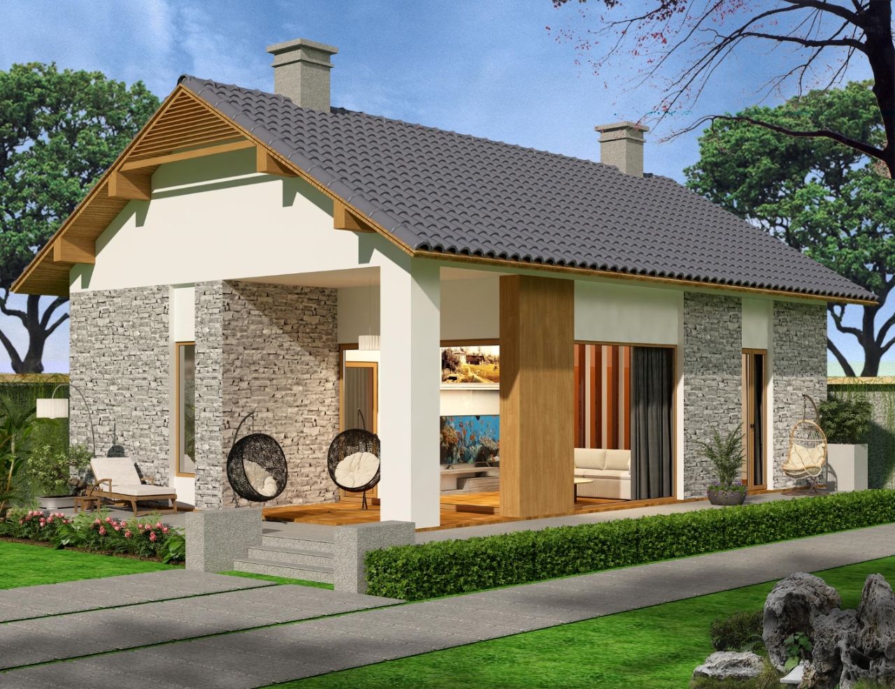 Nhà cấp 4 2 mặt tiền thiết kế đơn giản nhưng cực thu hút với nội thất sang trọng